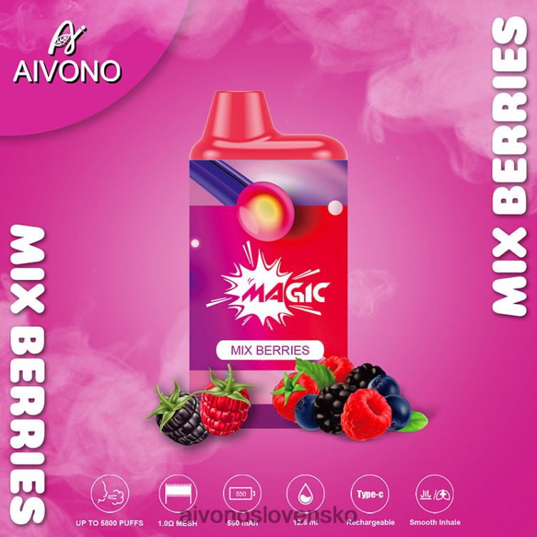 Aivono Puffs 62L8BJ100 Aivono AIM MAGIC 5800 krabičková cigareta miešať bobule