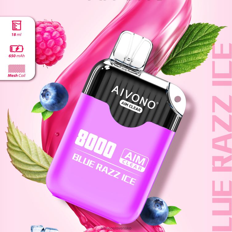 Aivono Puffs 62L8BJ202 Aivono AIM CLEAR 8000 modrý razz ľad