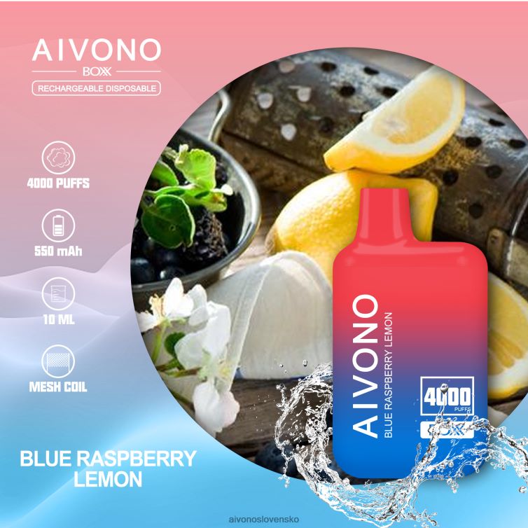 Aivono Puffs 62L8BJ217 Aivono AIM BOXX 4000 modrý malinový citrón