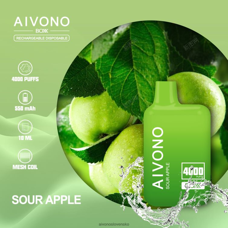Aivono Puffs 62L8BJ220 Aivono AIM BOXX 4000 kyslé jablko