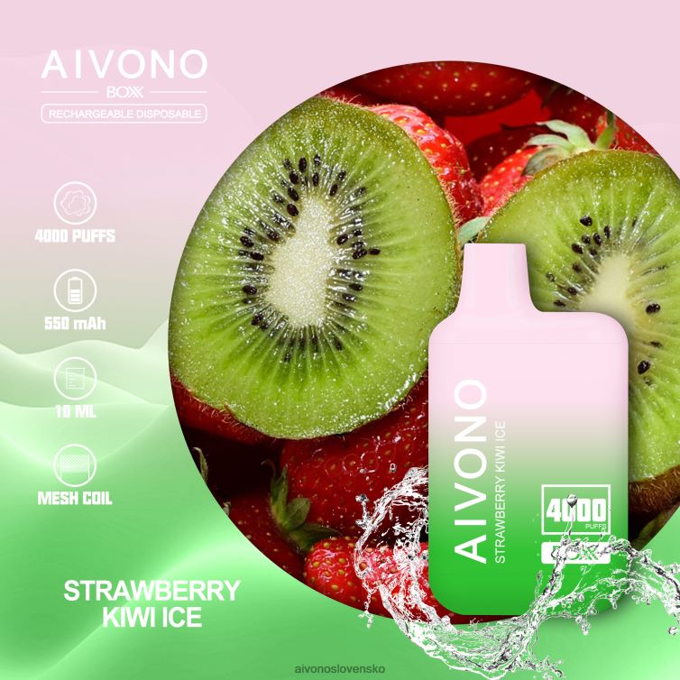 Aivono Puffs 62L8BJ229 Aivono AIM BOXX 4000 jahodový ľad s kiwi