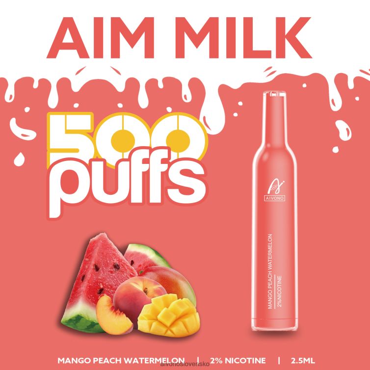 Aivono Puffs 62L8BJ268 Aivono AIM MILK 500 mango broskyňa vodný melón