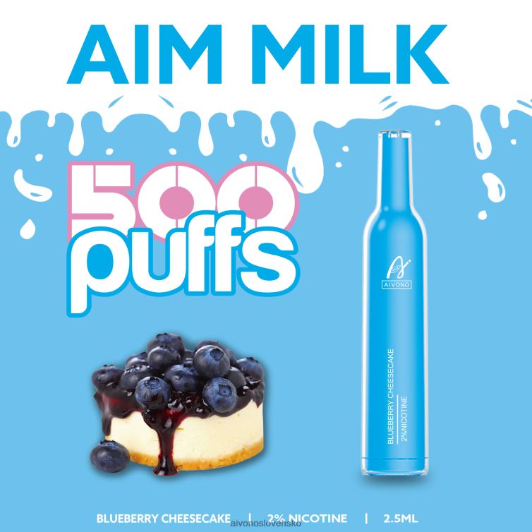 Aivono Puffs 62L8BJ274 Aivono AIM MILK 500 čučoriedkový tvarohový koláč