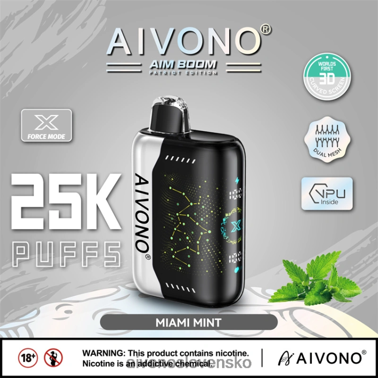 Aivono Puffs 62L8BJ349 Aivono AIM BOOM 25 000 miamská mäta