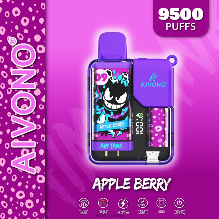 Aivono Puffs 62L8BJ43 Aivono AIM TANK 9500 jablko bobule