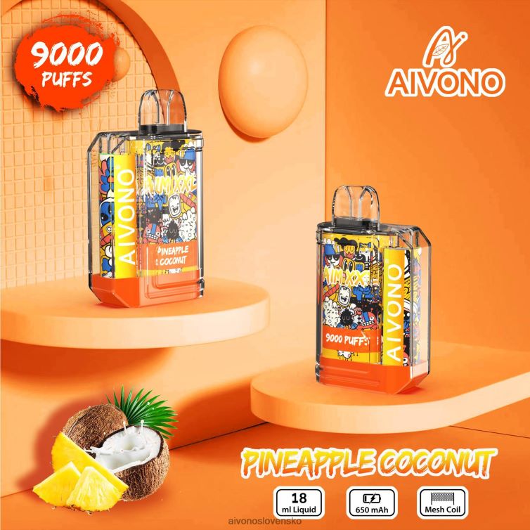 Aivono Puffs 62L8BJ52 Aivono AIM XXL Priehľadná nálepka na ústa 9000 ananás kokos