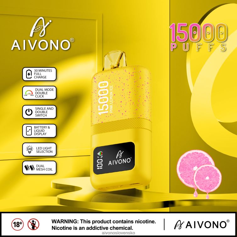Aivono Puffs 62L8BJ61 Aivono AIM magic 15 000 ružový citrónový ľad