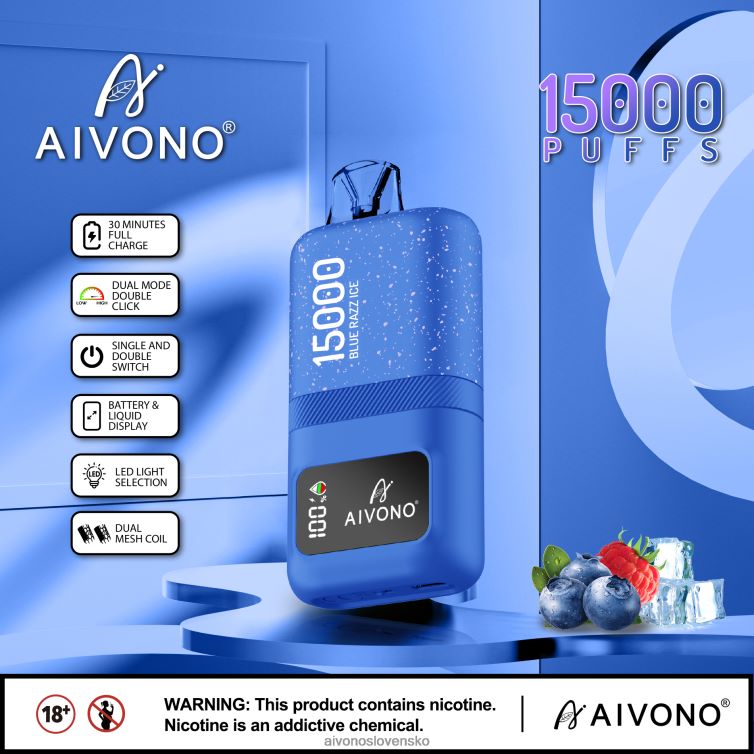 Aivono Puffs 62L8BJ64 Aivono AIM magic 15 000 modrý razz ľad