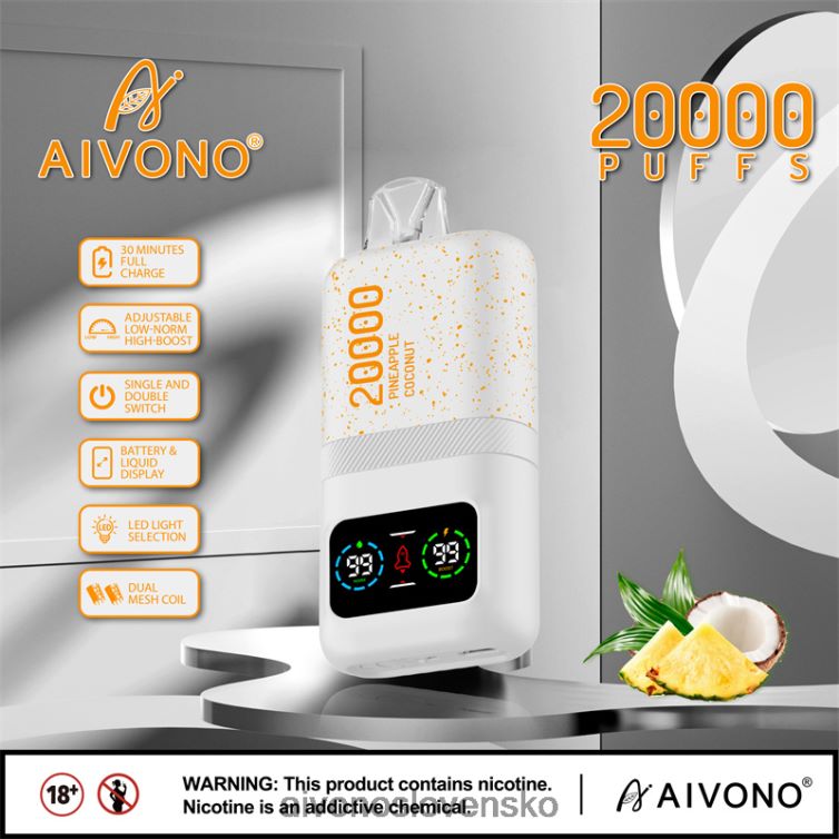 Aivono Puffs 62L8BJ76 Aivono AIM magic 20 000 ananásový kokosový ľad