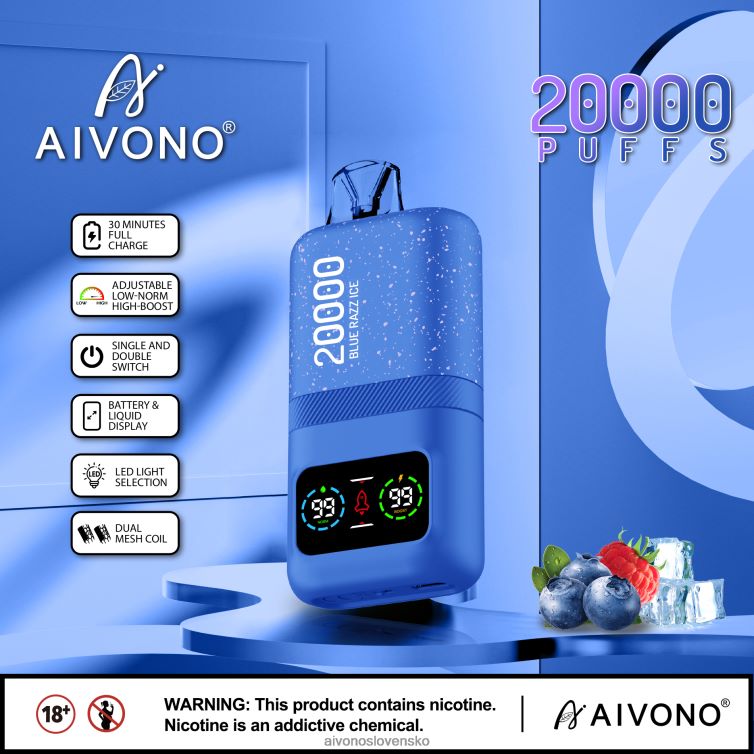 Aivono Puffs 62L8BJ79 Aivono AIM magic 20 000 modrý razz ľad