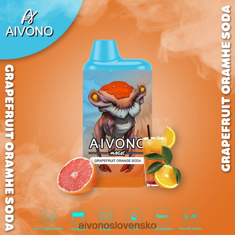Aivono Slovensko 62L8BJ101 Aivono AIM MAGIC 5800 krabičková cigareta grapefruitová pomarančová sóda