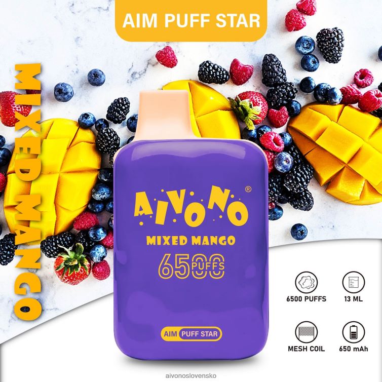 Aivono Slovensko 62L8BJ296 Aivono AIM PUFF STAR 6500 zmiešané mango
