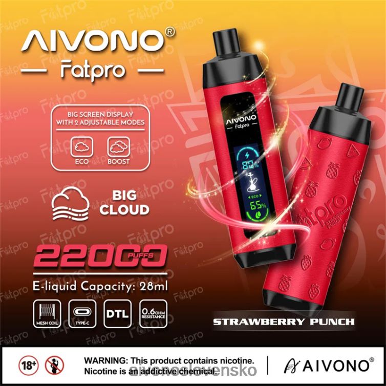 Aivono Slovensko 62L8BJ8 Aivono Fatpro 22 000 jahodový punč