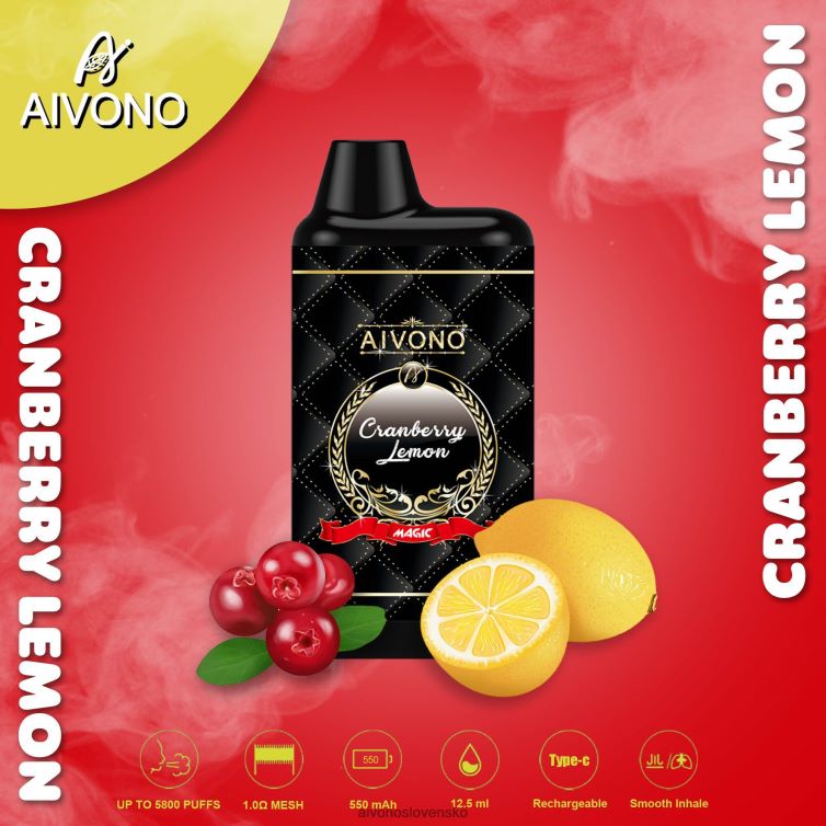 Aivono Slovensko 62L8BJ89 Aivono AIM MAGIC 5800 krabičková cigareta brusnicový citrón