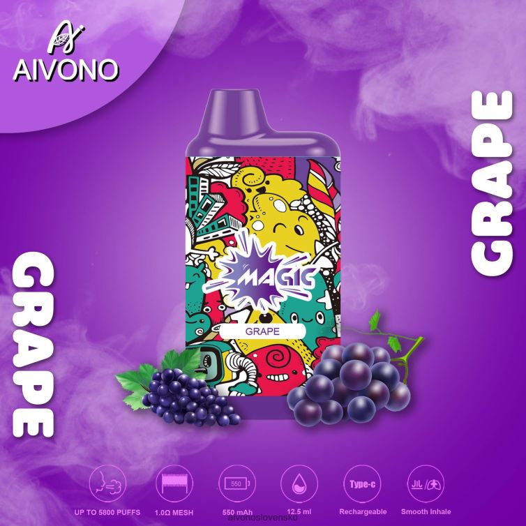 Aivono Slovensko 62L8BJ92 Aivono AIM MAGIC 5800 krabičková cigareta hrozno