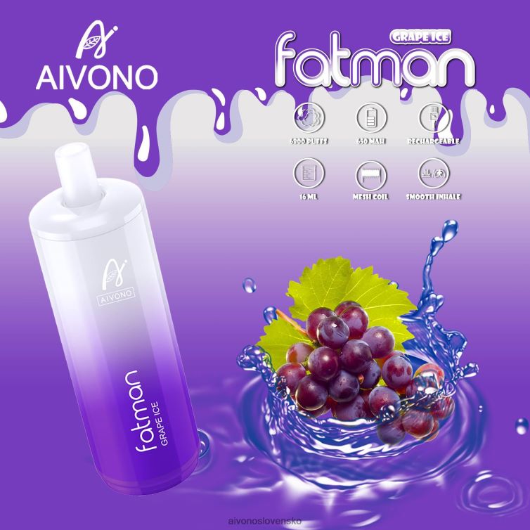 Aivono Vape Slovensko 62L8BJ24 Aivono FATMAN 6800 hroznový ľad