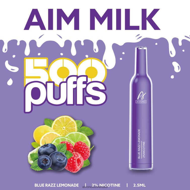 Aivono Vape Slovensko 62L8BJ264 Aivono AIM MILK 500 modrá razz limonáda