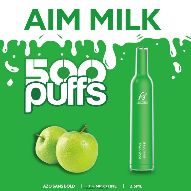 Aivono Vape Slovensko 62L8BJ267 Aivono AIM MILK 500 kyslé jablko