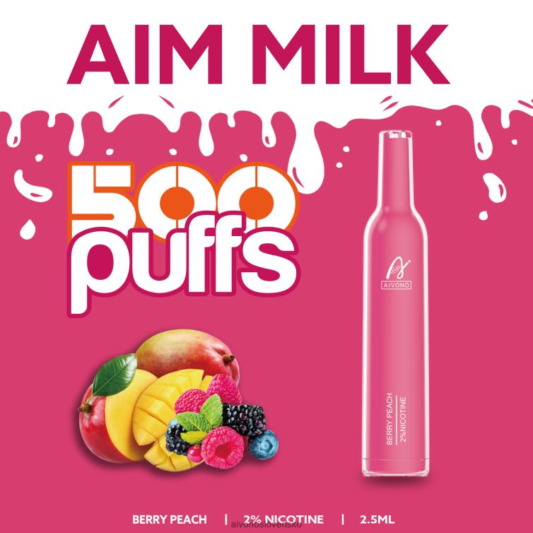 Aivono Vape Slovensko 62L8BJ273 Aivono AIM MILK 500 bobule broskyňa