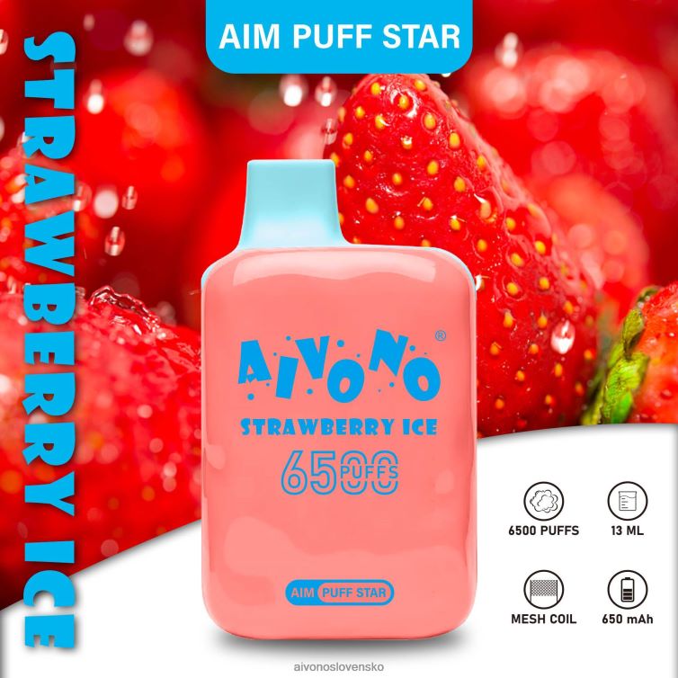 Aivono Vape Slovensko 62L8BJ288 Aivono AIM PUFF STAR 6500 jahodový ľad