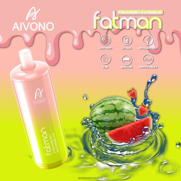 Aivono Vape Slovensko 62L8BJ30 Aivono FATMAN 6800 jahodový melón