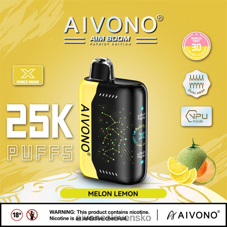 Aivono Vape Slovensko 62L8BJ348 Aivono AIM BOOM 25 000 melón citrón