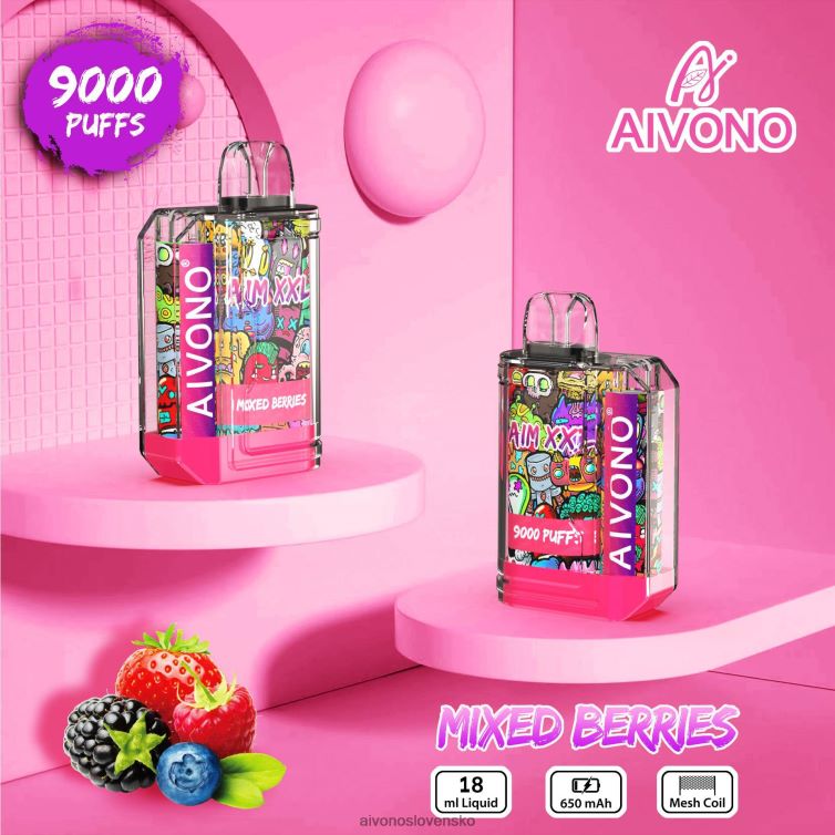 Aivono Vape Slovensko 62L8BJ51 Aivono AIM XXL Priehľadná nálepka na ústa 9000 zmiešané bobule