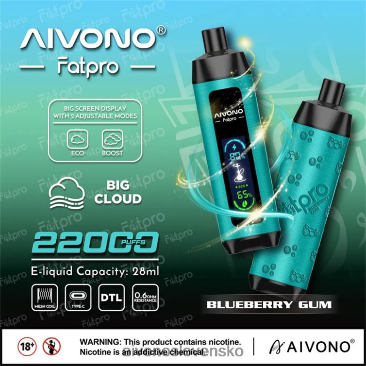 Aivono Vape Slovensko 62L8BJ9 Aivono Fatpro 22 000 čučoriedková guma