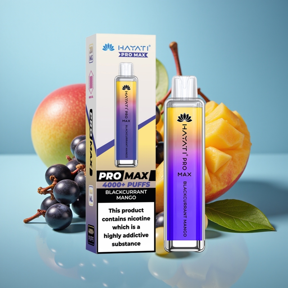 Hayati Pro Max 4000 Puffov Jednorazová E-cigareta Čierne ríbezle  Mäta 5 Nikotín