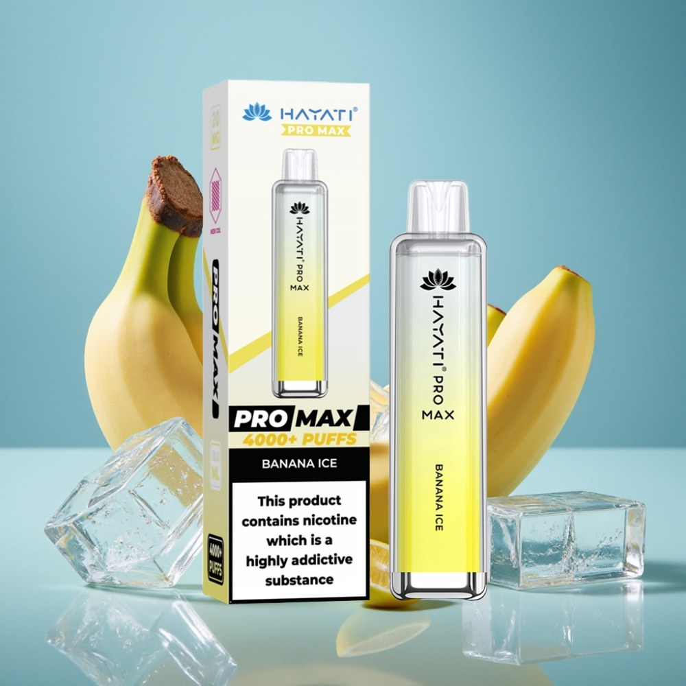 Hayati Pro Max 4000 Puffs Jednorazová E-cigareta Banánová Mrazeň 2ml/10ml Hayati Pro Max 4000 Puffs Jednorazová E-cigareta 1400mAh