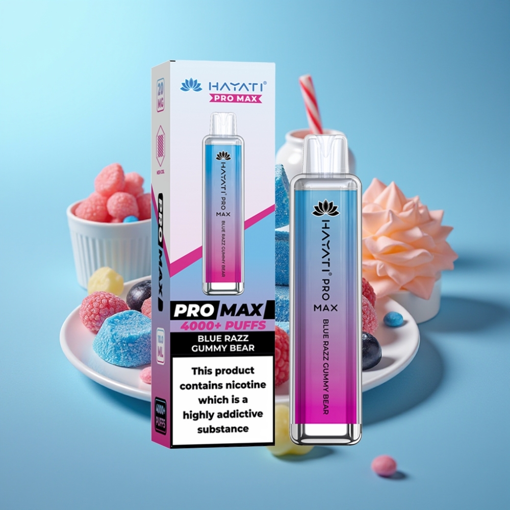 Hayati Pro Max 4000 Puffs Jednorazové Vape Modrý Gummy Medveď 5 Nikotín 1400mAh Batéria