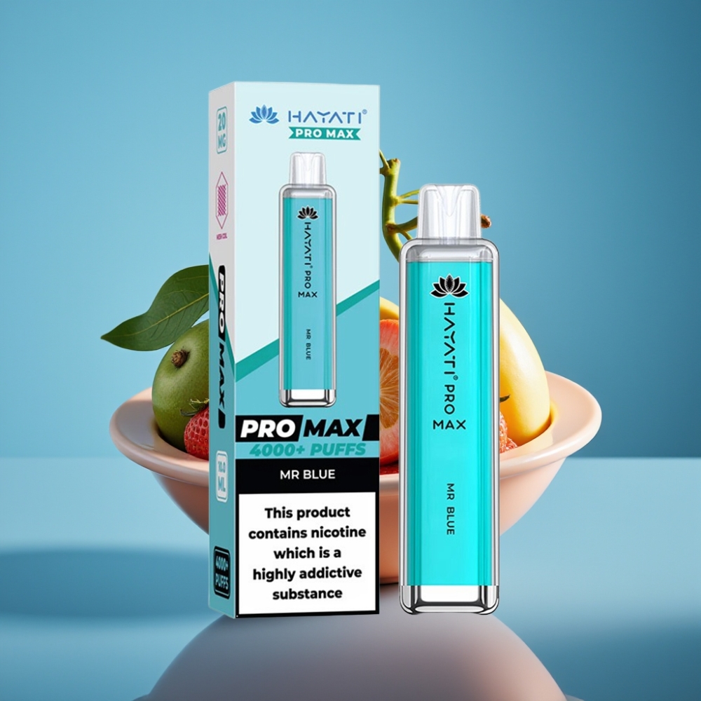 Hayati Pro Max 4000 Puffs Jednorazové Vape Modrý s 2ml nádržou Hayati Pro Max 4000 Puffs Jednorazové Vape s 1400mAh batériou