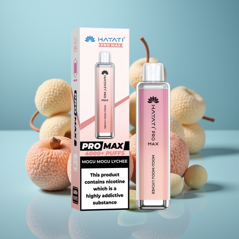 Hayati Pro Max 4000 Puffs Jednorazové Vape Mogu Mogu Lychee 2 Nikotín 1400mAh