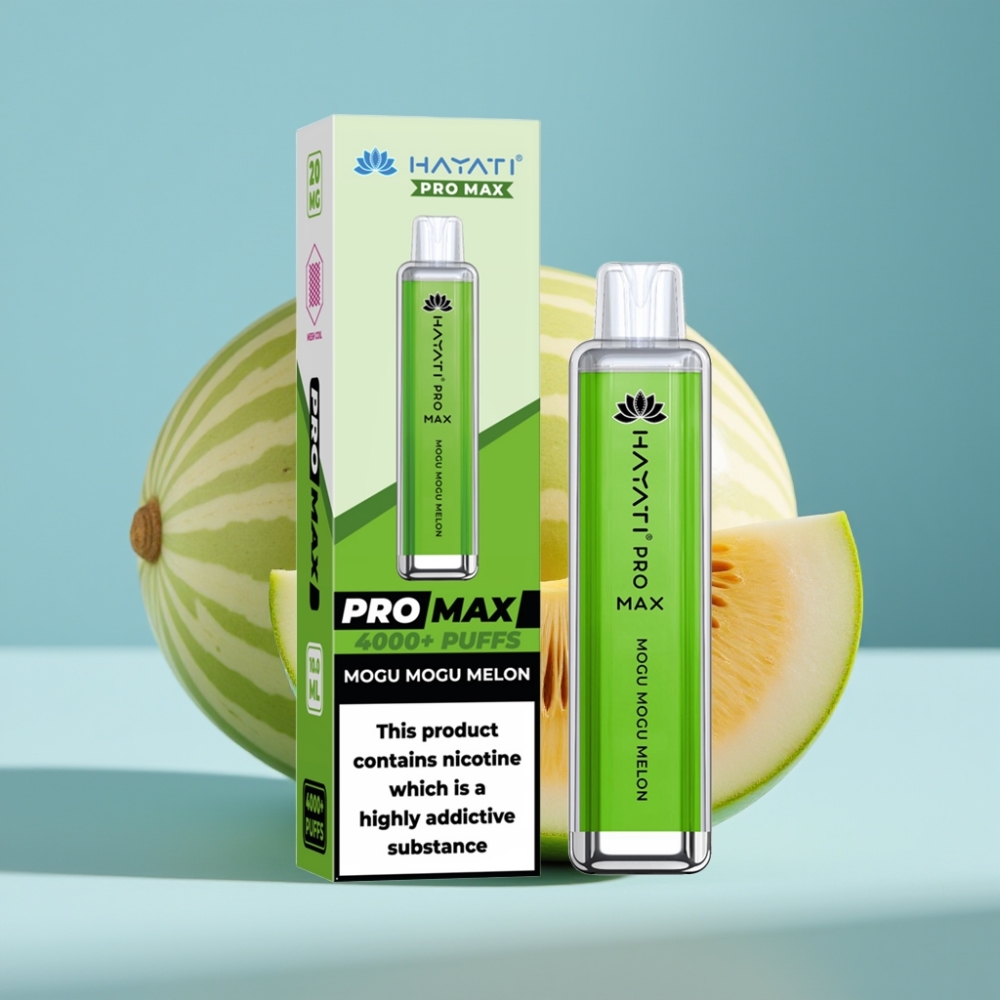 Hayati Pro Max 4000 Puffs Jednorazové Vape Mogu Mogu Melón a 1400mAh batéria