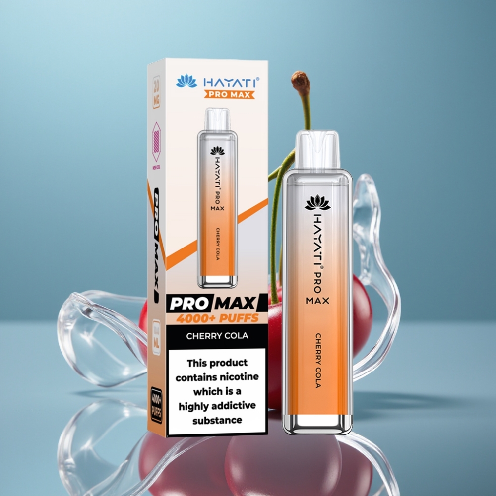 Hayati Pro Max 4000 Puffs Jednorazové Vape Čerešňová Kola 2 Nikotín