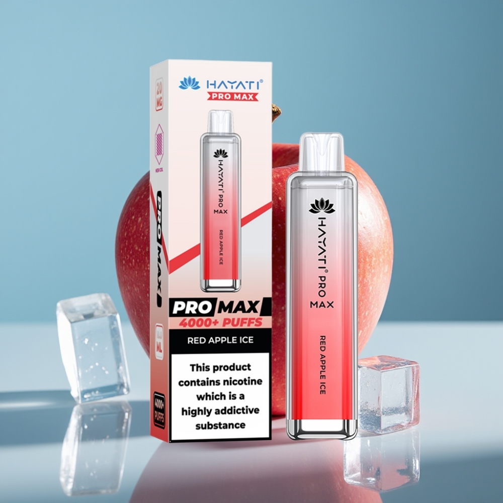 Hayati Pro Max 4000 Puffs Jednorázová E-Cigareta Červené Jablko Ľadová 1400mAh Hayati Pro Max 4000 Puffs Jednorázová E-Cigareta Dual 11 Ohm