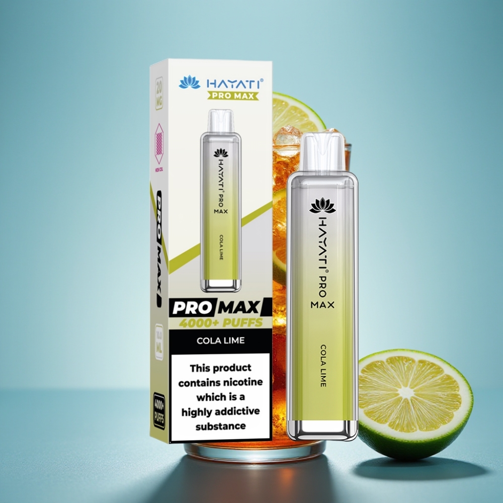 Hayati Pro Max 4000 Puffs Jednorázová E-cigareta Cola Lime s 5 Nikotínu a 1400mAh Batériou