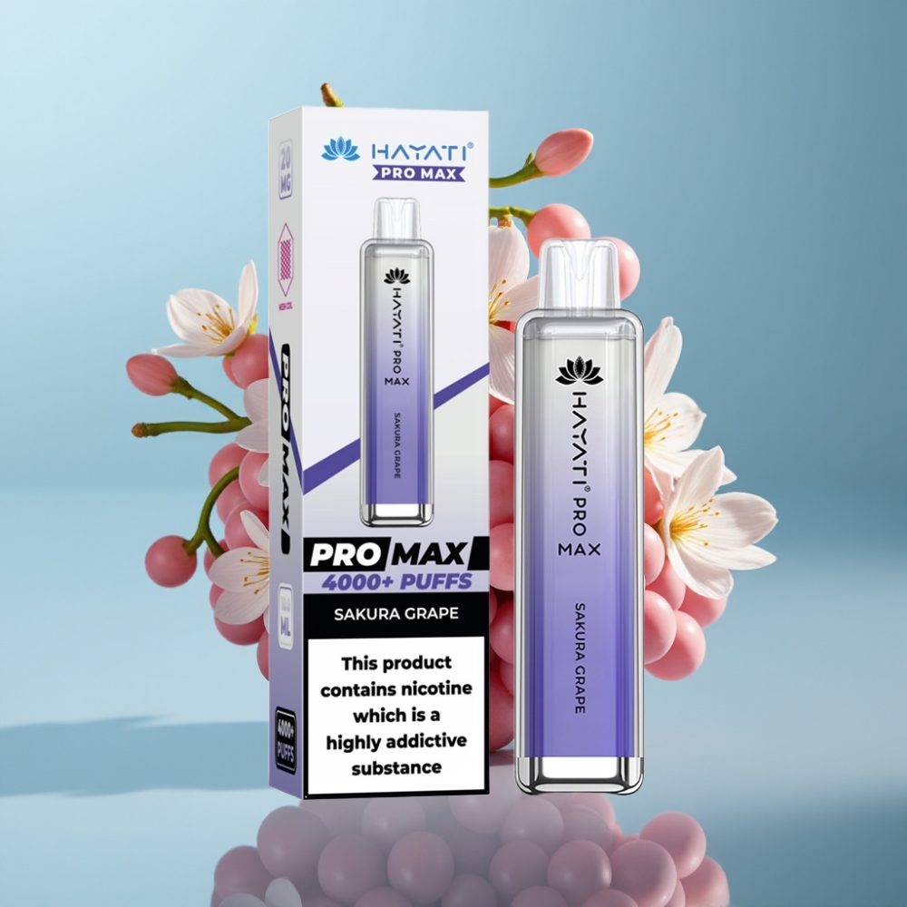 Hayati Pro Max 4000 Puffs Jednorázová Vape Sakura Hrozno 2 Nicotine Hayati Pro Max 4000 Puffs Jednorázová Vape 1400mAh Batéria