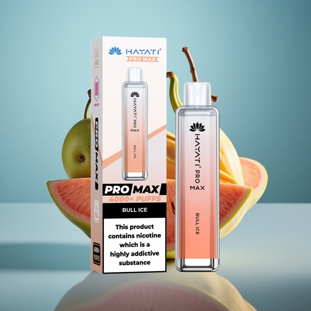 Hayati Pro Max 4000 Pufov Jednorazové Vape Bull Ice 2/5 Nikotín Hayati Pro Max 4000 Pufov Jednorazové Vape 1400mAh