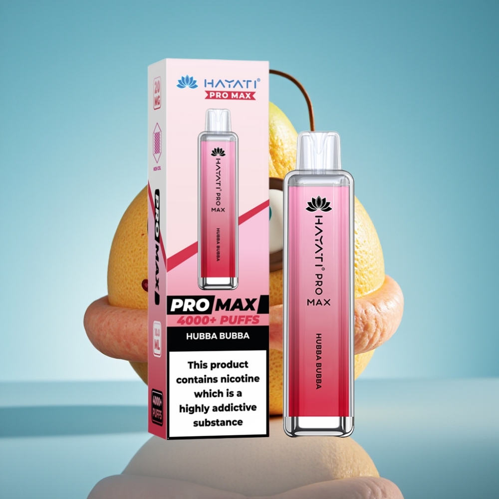 Hayati Pro Max 4000 Pufov Jednorazové Vape Hubba Bubba s 2 Nikotínom
