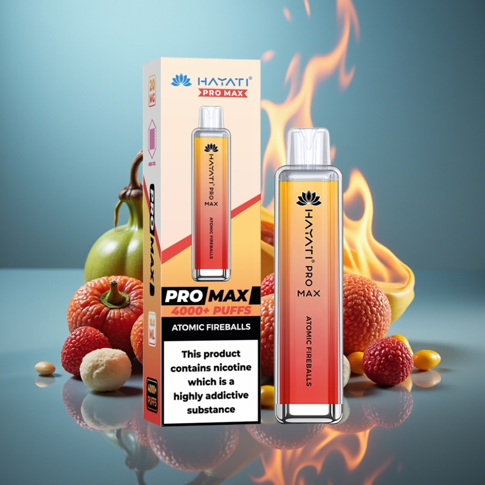 Hayati Pro Max 4000 Púfov Jednorazové Vape Atómové Ohnivé Gule a Hayati Pro Max 4000 Púfov 5 Nikotín