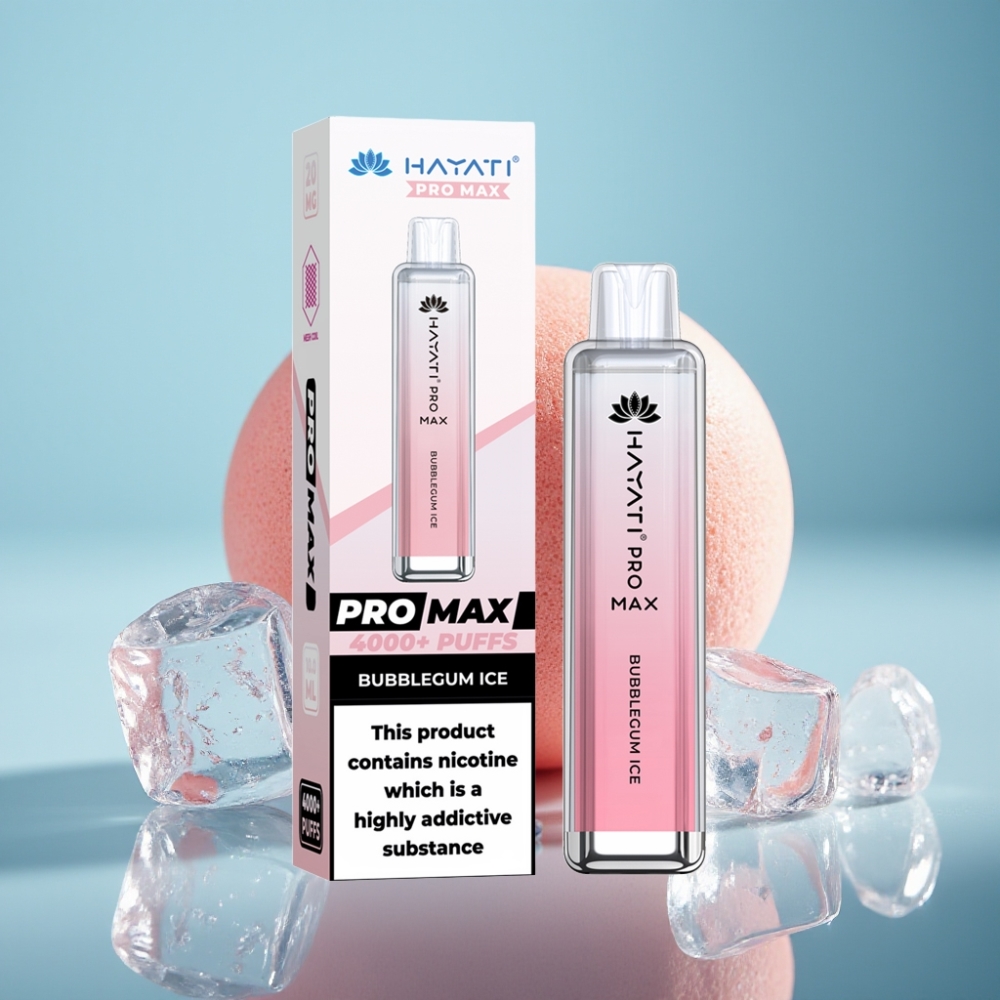 Hayati Pro Max 4000 Púfov Jednorazové Vape Bubblegum Ice 5 Nikotín Hayati Pro Max 4000 Púfov Jednorazové Vape 1400mAh Batéria