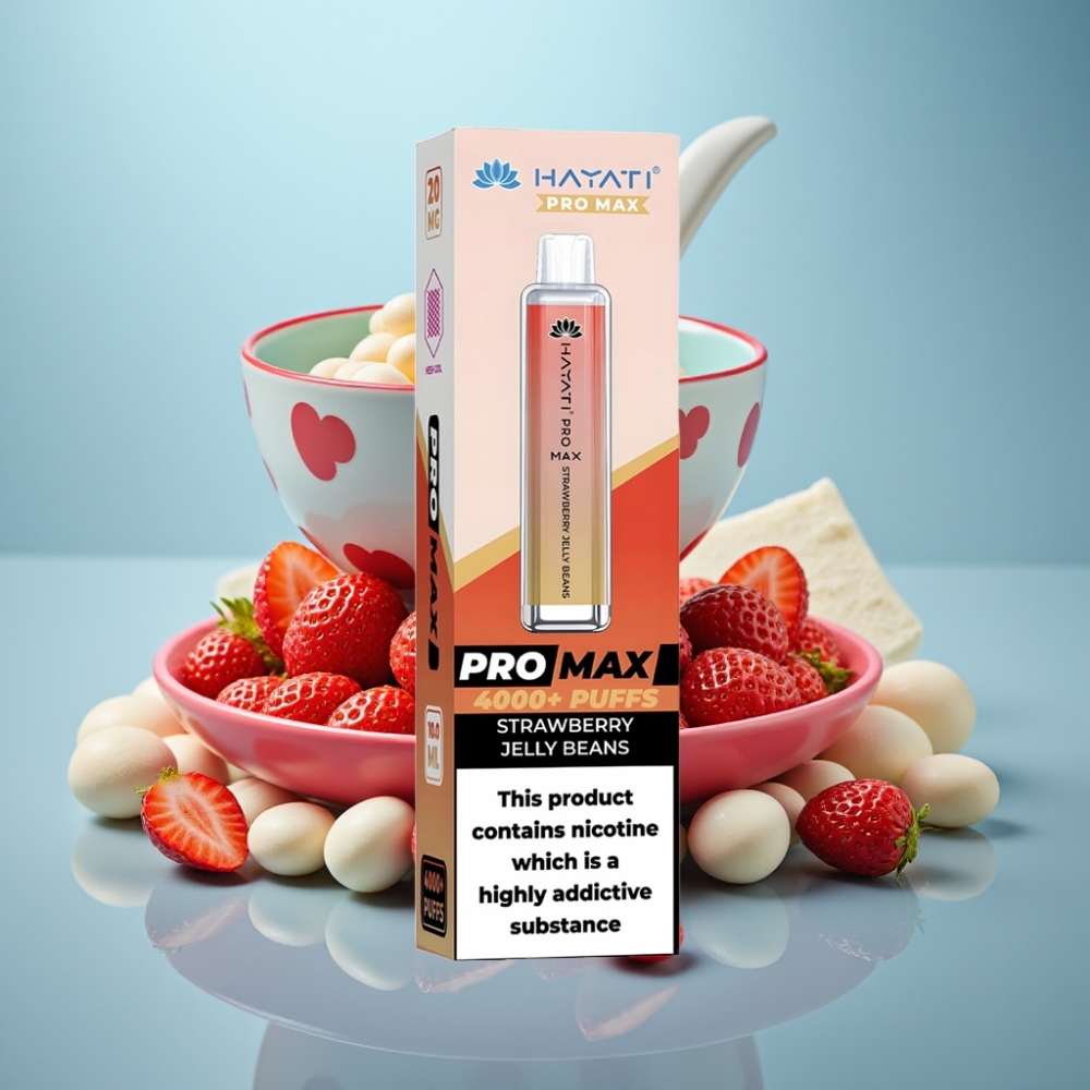 Hayati Pro Max 4000 Púfov Jednorazové Vape Jahodové Želé Bonbóny 5 Nikotín 1400mAh