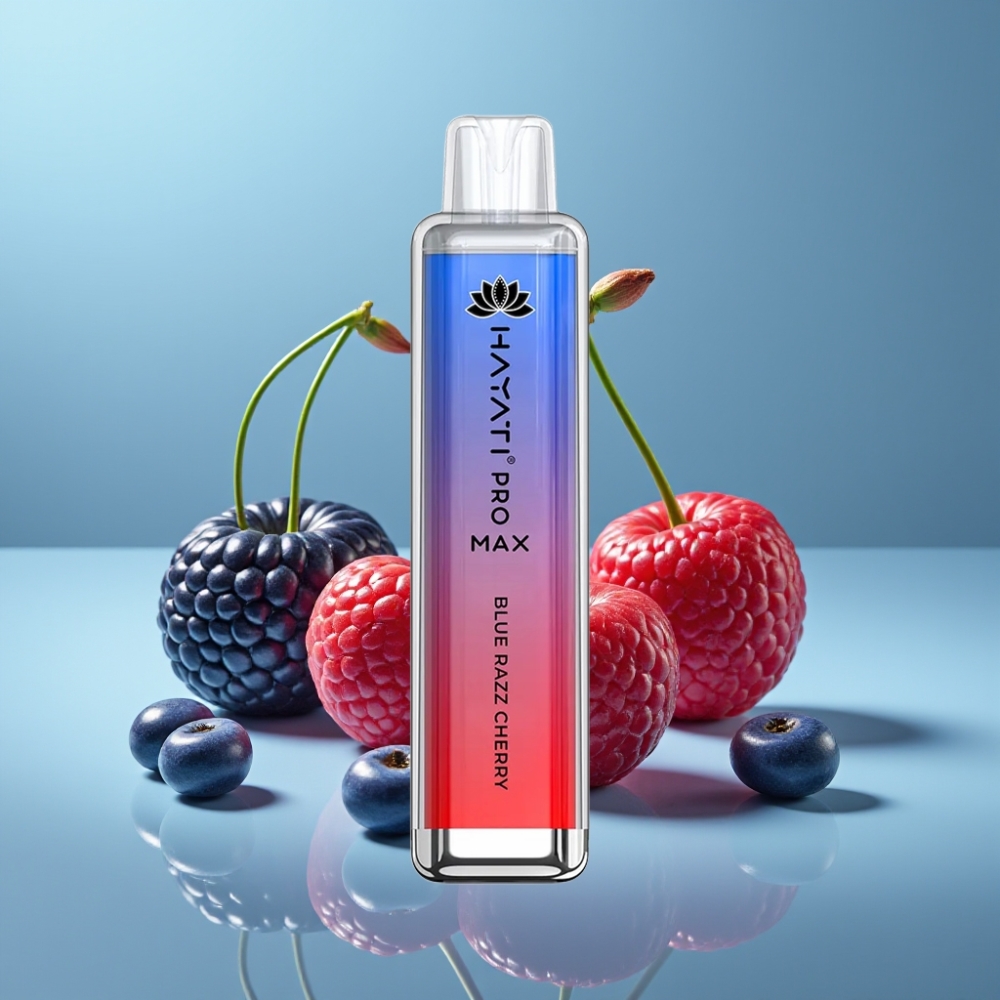 Hayati Pro Max 4000 Púfov Jednorazové Vape Modrá Malina Čerešňa s 5 Nikotínom Hayati Pro Max 4000 Púfov Jednorazové Vape s 1400mAh Batériou