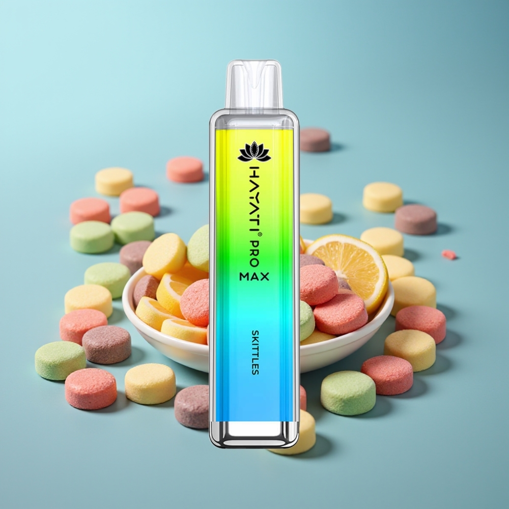 Hayati Pro Max 4000 Púfov Jednorazové Vape Skittles s 2ml nádržou a 1400mAh batériou a LED podsvietením