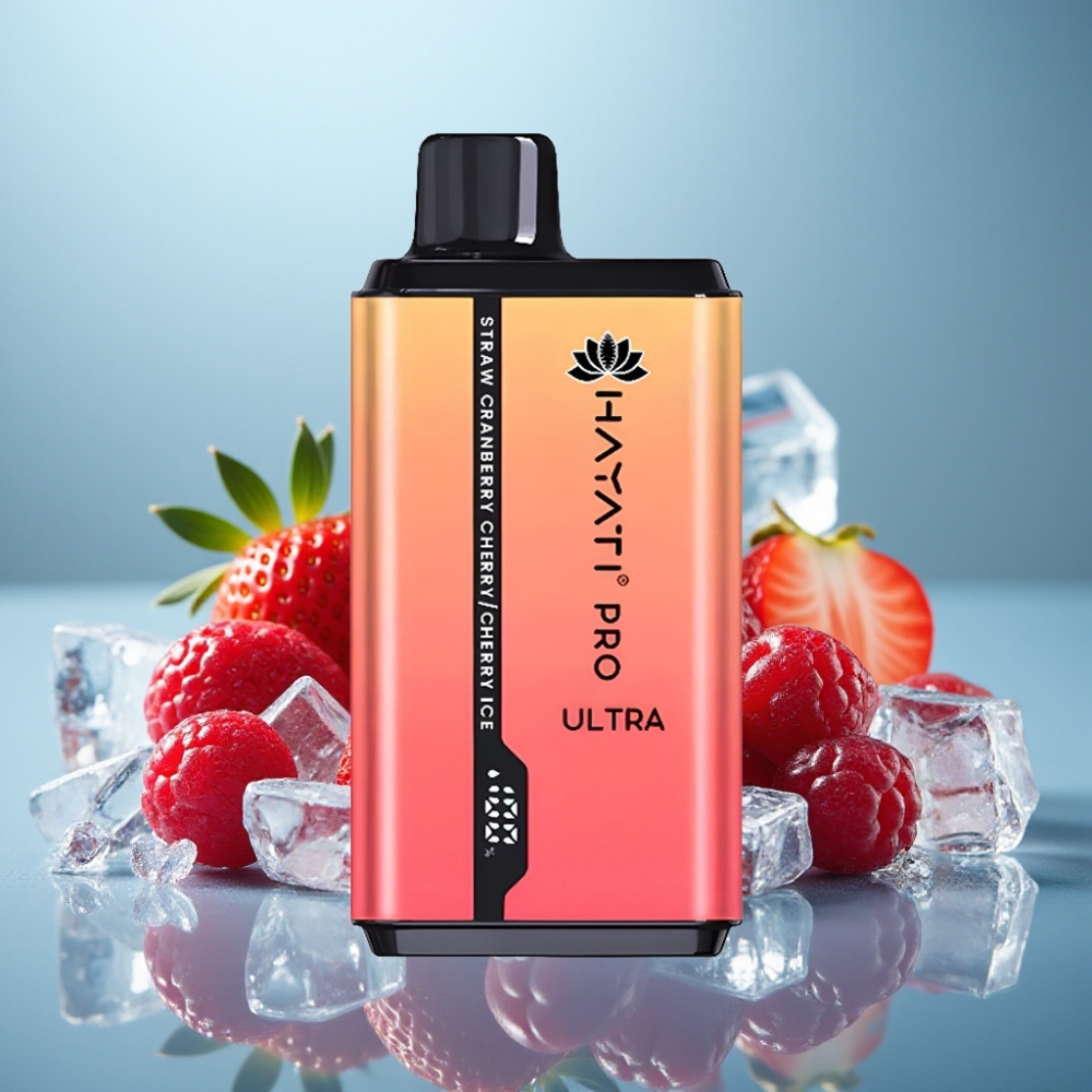 Hayati Pro Ultra 15000 Puffs Jednorazová E-cigareta Jahoda Brusinka Čerešňový Ľad