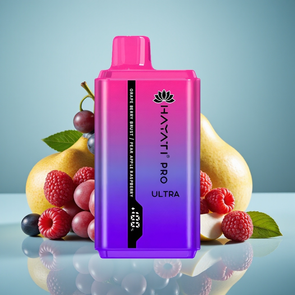 Hayati Pro Ultra 15000 Puffs Jednorazové Vape Hrozno Jahoda Hruška Jablko Malina