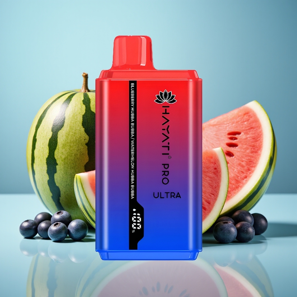 Hayati Pro Ultra 15000 Puffs Jednorazové Vape Jahodová Hubba Bubba Vodmelonová Hubba Bubba 2x12ml 2