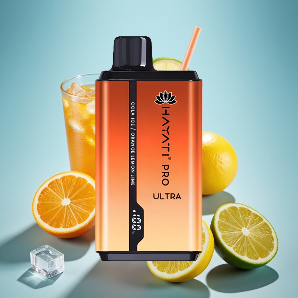 Hayati Pro Ultra 15000 Puffs Jednorazové Vape Kola Citrón Lime  Pomaranč 2x12ml
