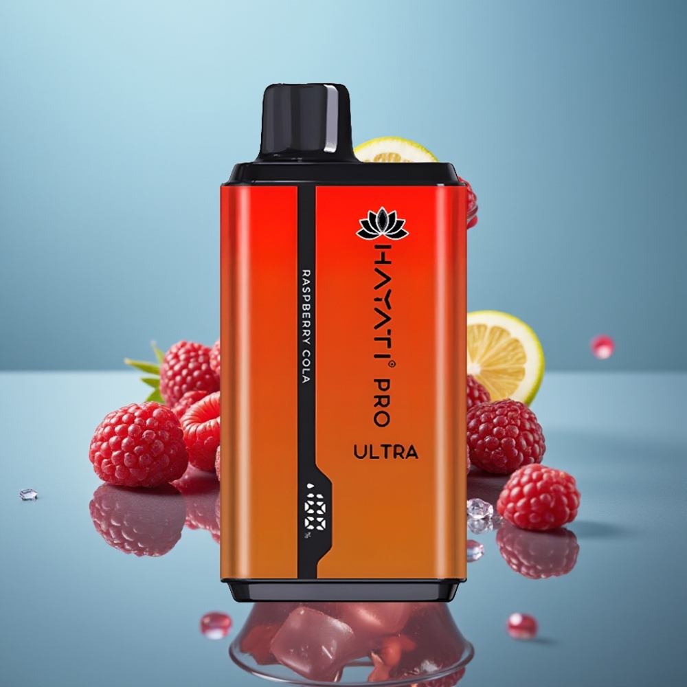 Hayati Pro Ultra 15000 Puffs Jednorazové Vape Malinová Kola 12ml